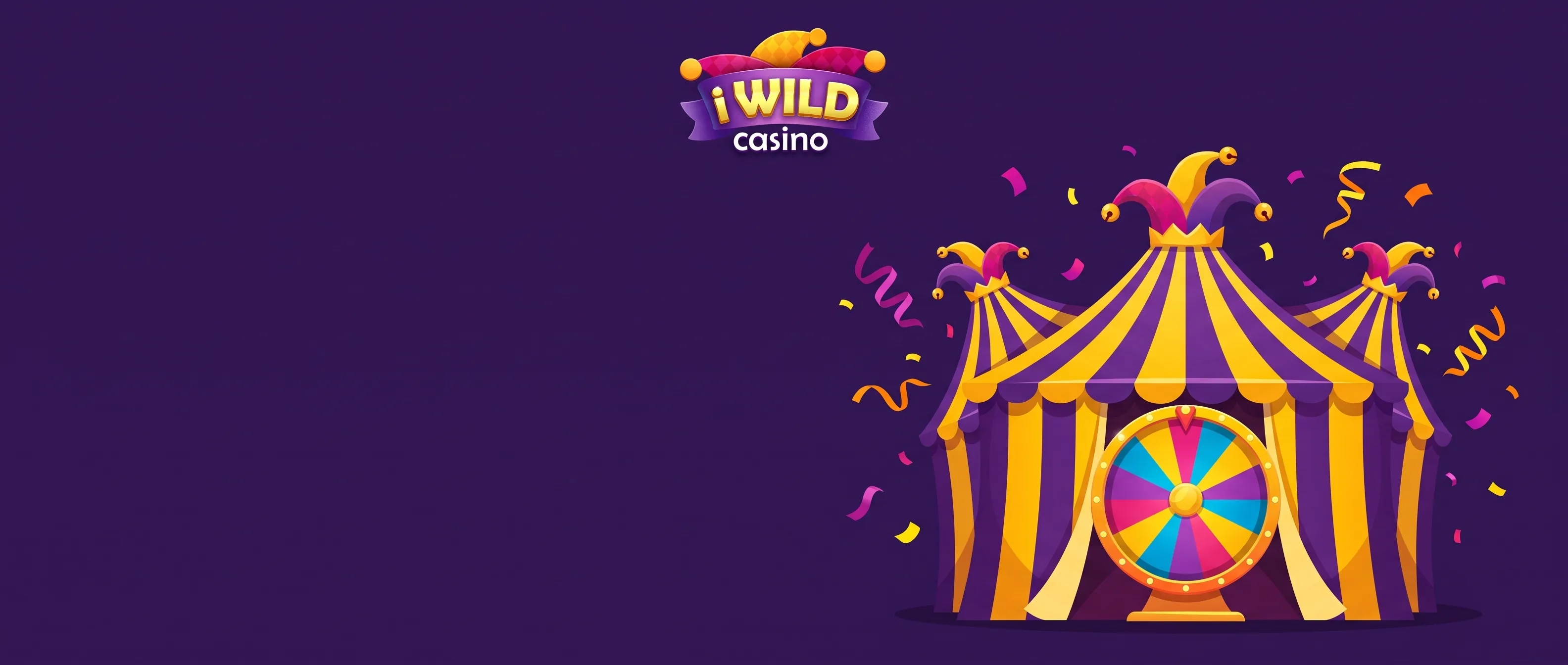 Gold-violettes Karnevalszelt von iWild Casino